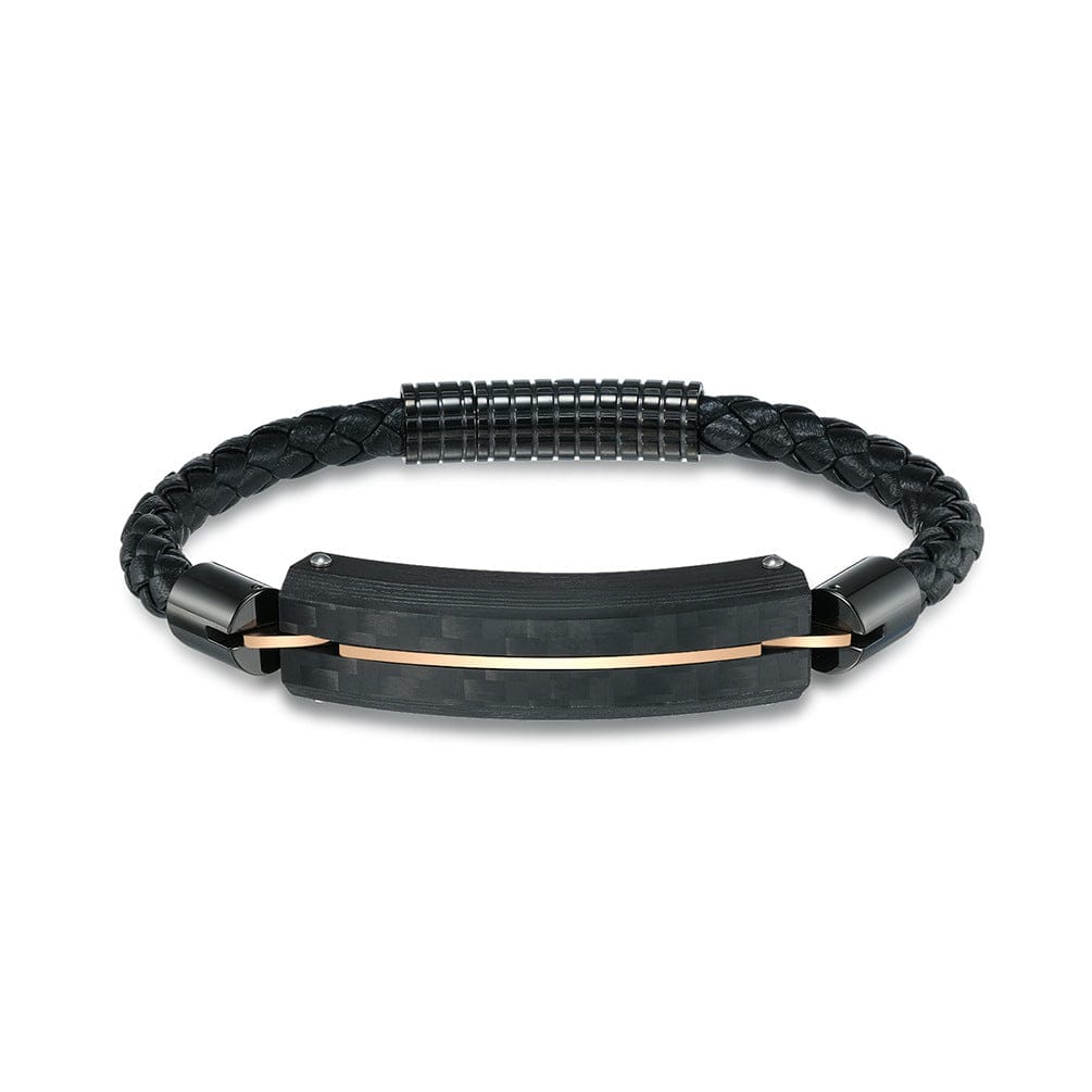 Wee Luxury Men Bracelets Black gold Geometric Fusion: Carbon Fiber & Titanium Men's Bracelet