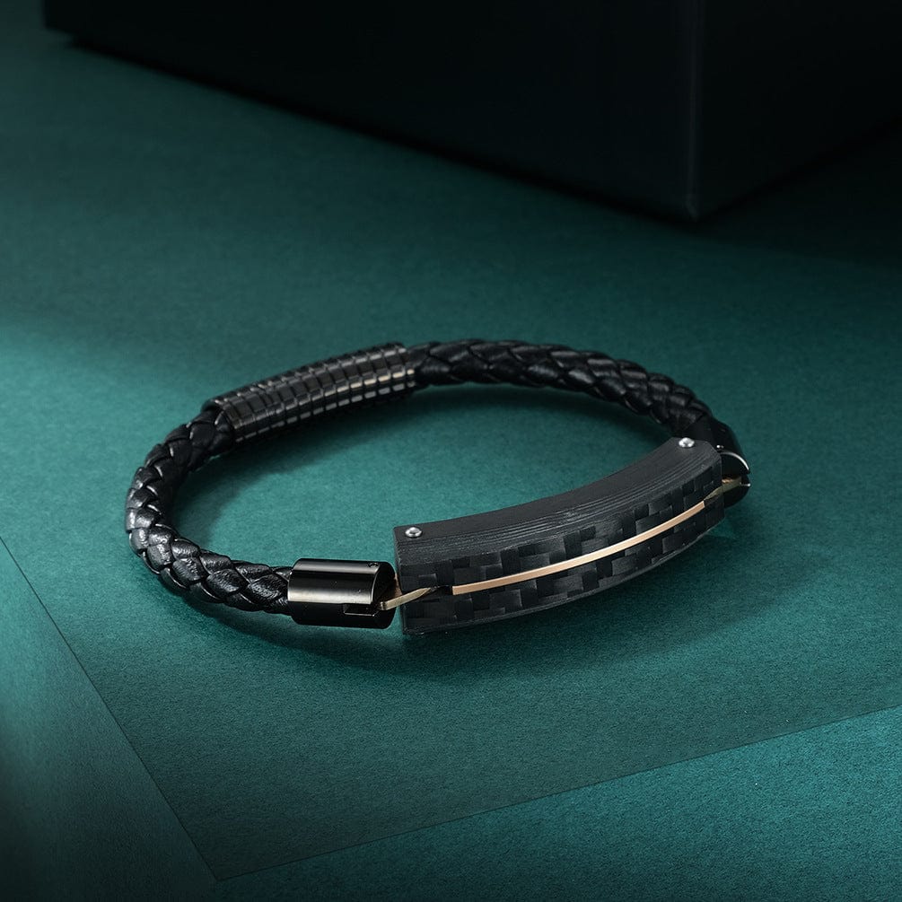 Wee Luxury Men Bracelets Geometric Fusion: Carbon Fiber & Titanium Men's Bracelet
