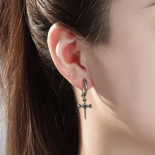 Wee Luxury Men Earrings Steel - One Piece Sleek Titanium Steel Hoop Earrings for Trendy Men