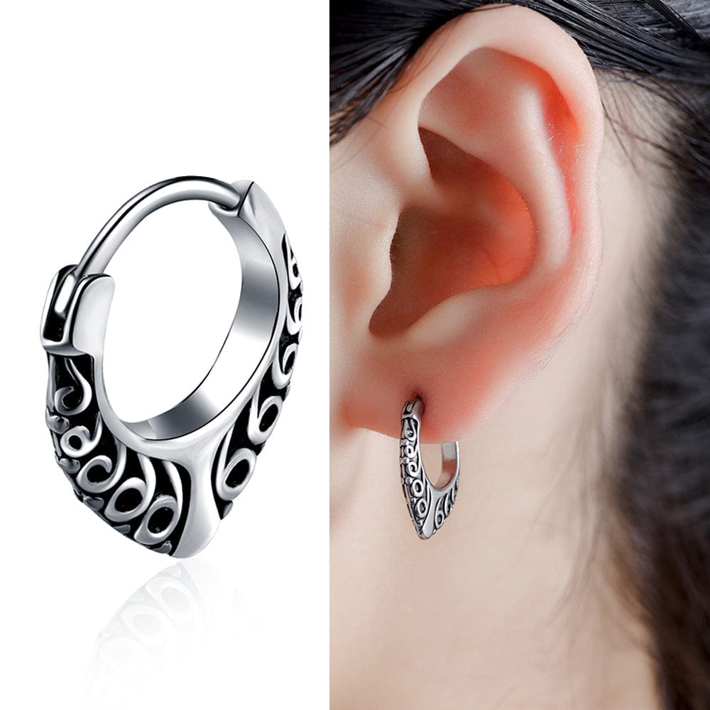 Wee Luxury Men Earrings Steel - One Piece Sleek Titanium Steel Mens Hoop Earrings for Trendsetting Men