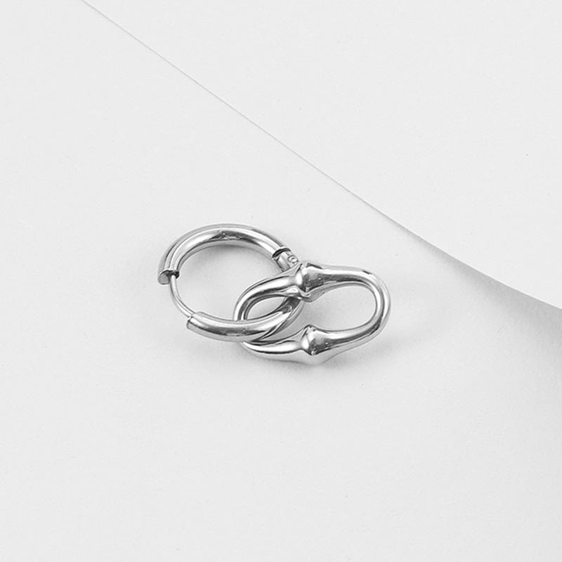 Wee Luxury Men Earrings Steel - One Piece V-Shaped Stainless Steel Punk Hoop Earrings for Men
