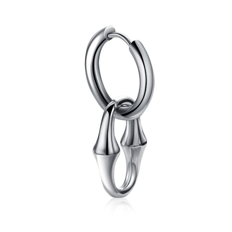 Wee Luxury Men Earrings Steel - One Piece V-Shaped Stainless Steel Punk Hoop Earrings for Men