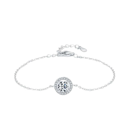 Wee Luxury Silver Bracelets 1Ct Round Sparkling CZ Bracelet in Sterling Silver