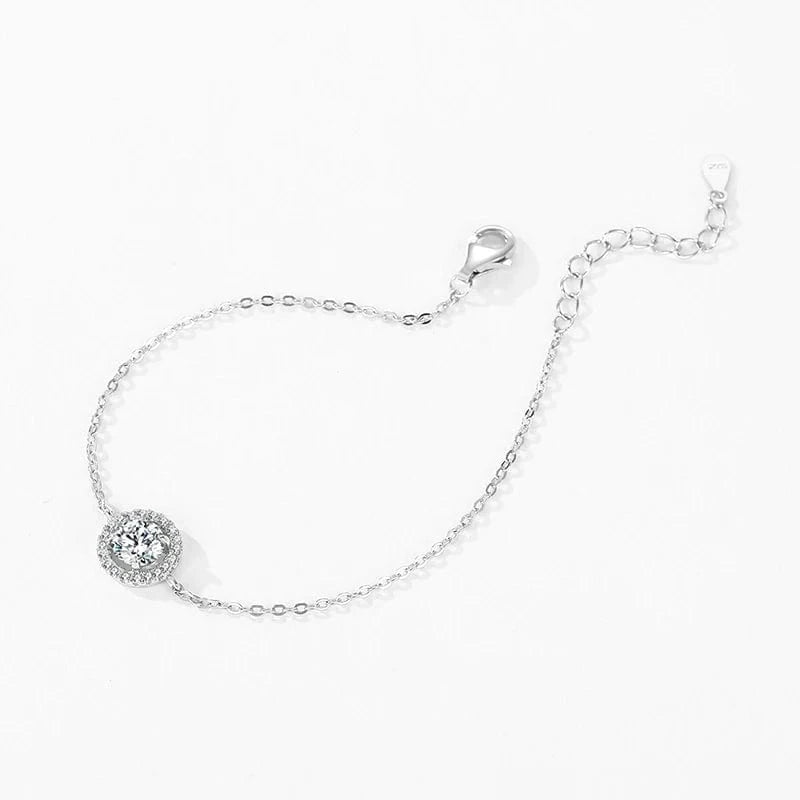 Wee Luxury Silver Bracelets 1Ct Round Sparkling CZ Bracelet in Sterling Silver