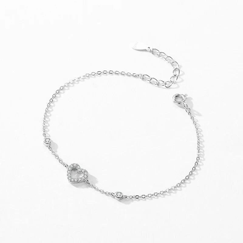 Wee Luxury Silver Bracelets Cute Heart Zirconia Bracelet in Sterling Silver