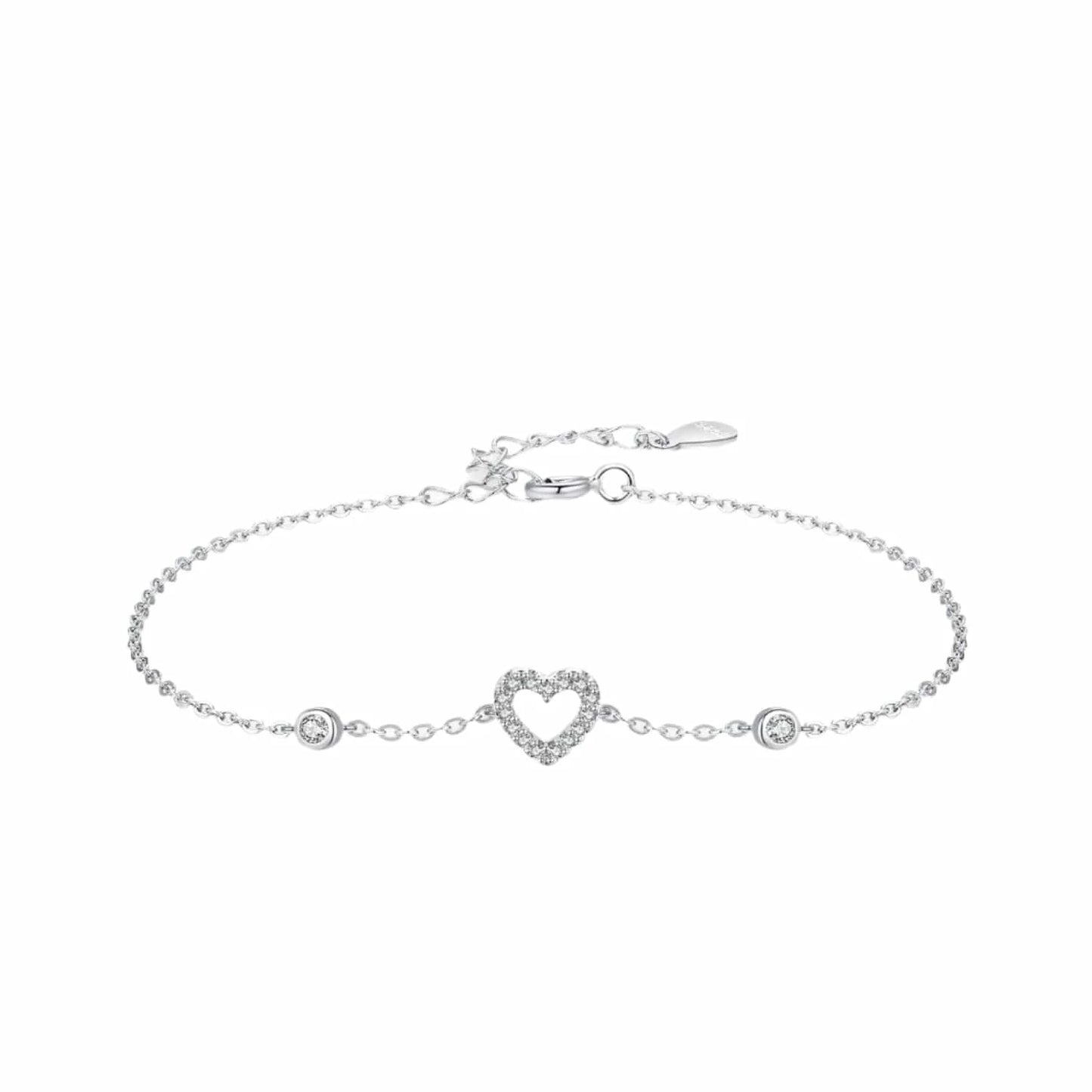 Wee Luxury Silver Bracelets Cute Heart Zirconia Bracelet in Sterling Silver