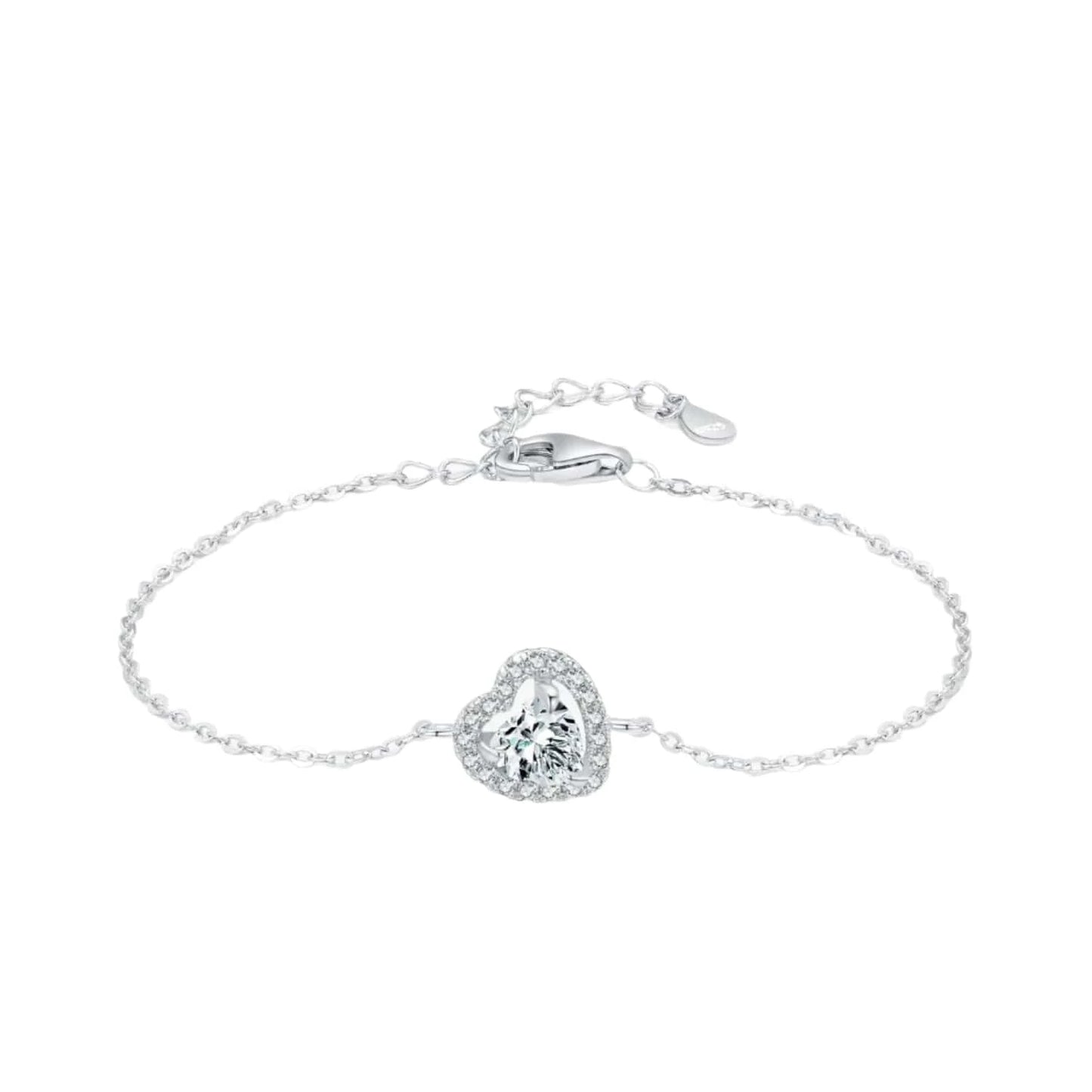 Wee Luxury Silver Bracelets Elegant Heart Zirconia Bracelet in Sterling Silver