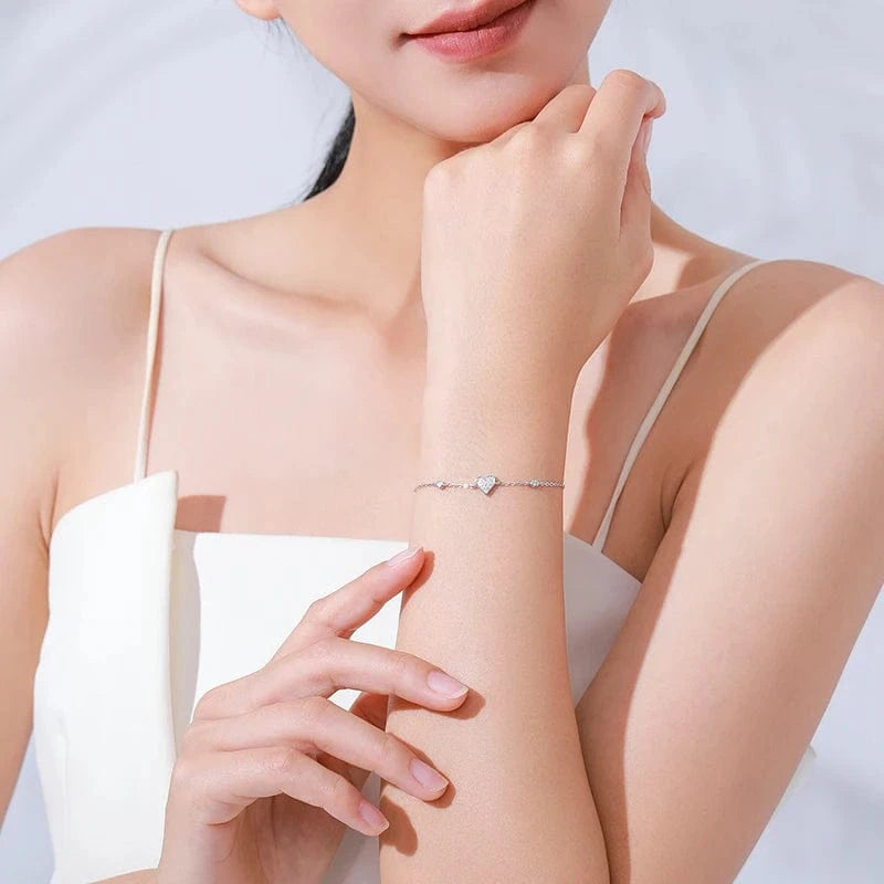 Wee Luxury Silver Bracelets Heart, Star & Moon CZ Bracelet in Sterling Silver