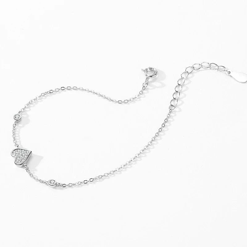 Wee Luxury Silver Bracelets Heart, Star & Moon CZ Bracelet in Sterling Silver