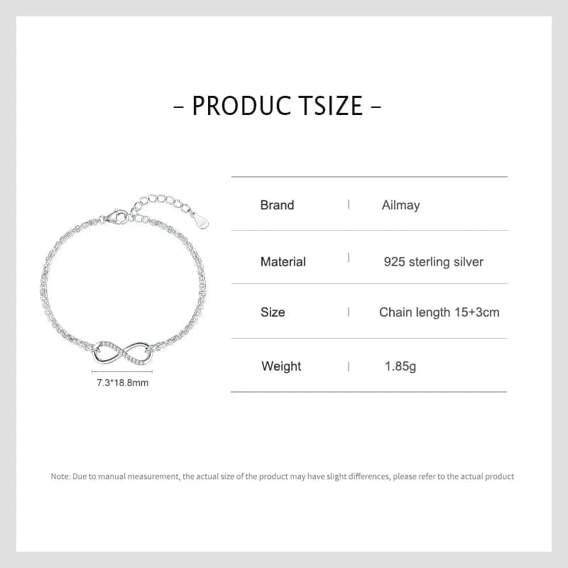 Wee Luxury Silver Bracelets Infinite Love Zirconia Bracelet in Sterling Silver