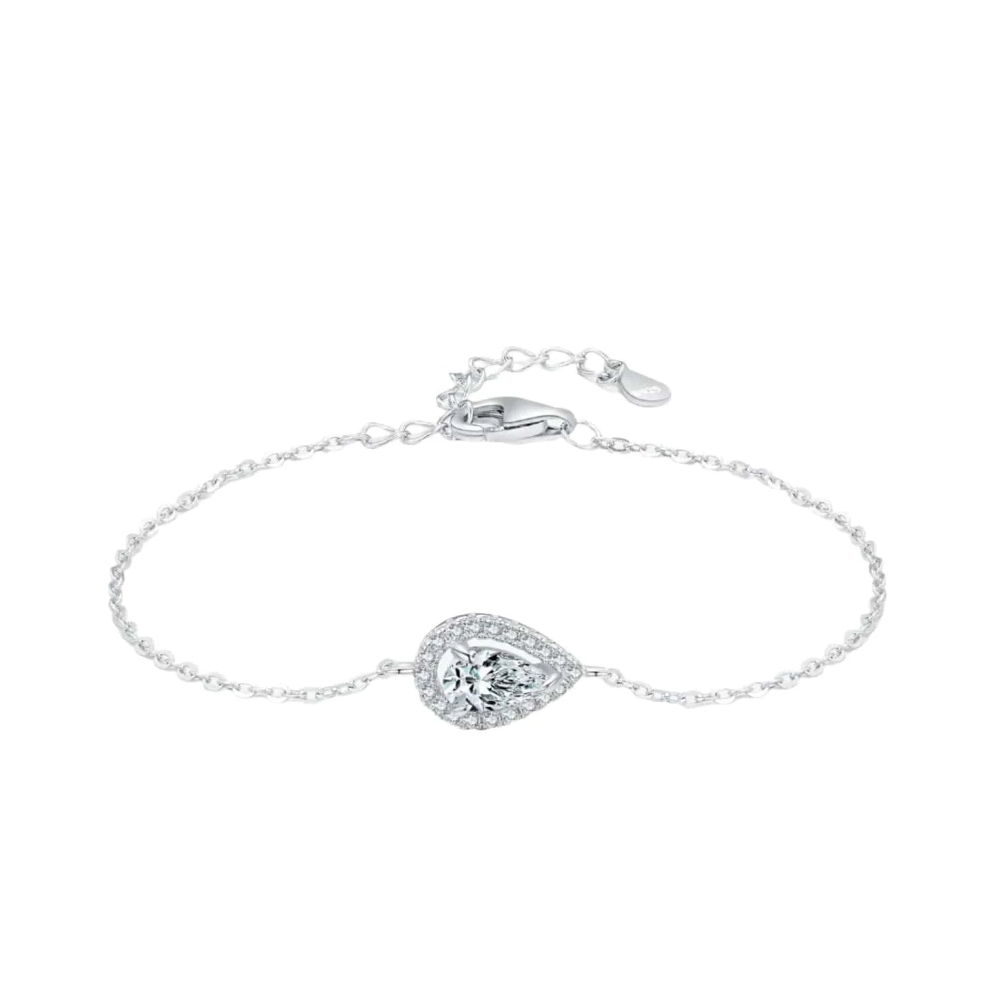 Wee Luxury Silver Bracelets Pear-Shaped Zirconia Bracelet in Sterling Silver