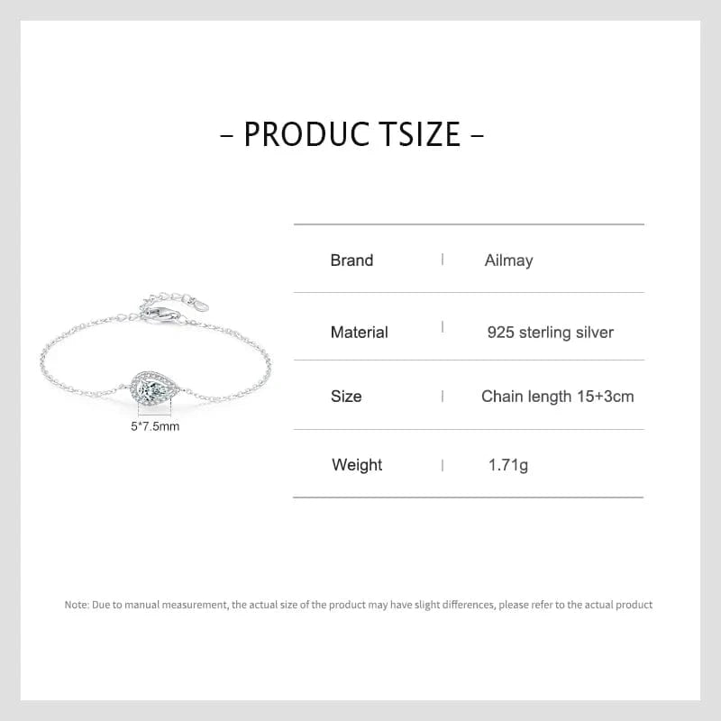 Wee Luxury Silver Bracelets Pear-Shaped Zirconia Bracelet in Sterling Silver