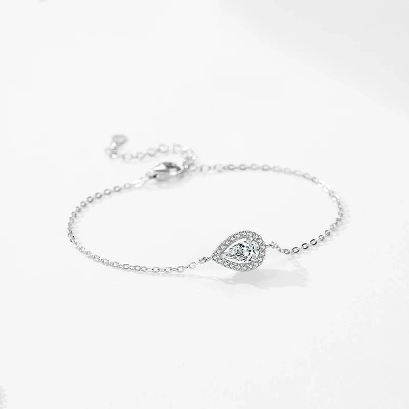 Wee Luxury Silver Bracelets Pear-Shaped Zirconia Bracelet in Sterling Silver