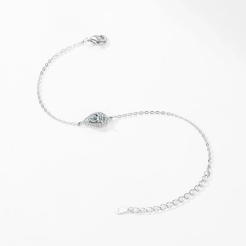 Wee Luxury Silver Bracelets Pear-Shaped Zirconia Bracelet in Sterling Silver