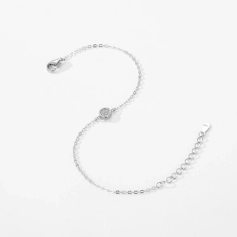 Wee Luxury Silver Bracelets Round Cubic Zirconia Bracelet in Real 925 Silver