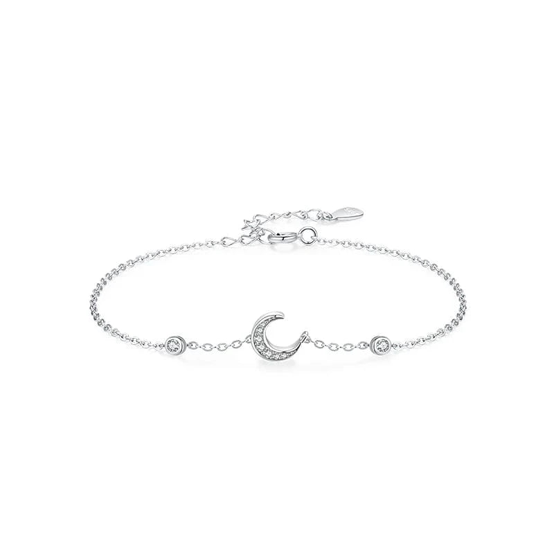 Wee Luxury Silver Bracelets SL1630 Heart, Star & Moon CZ Bracelet in Sterling Silver