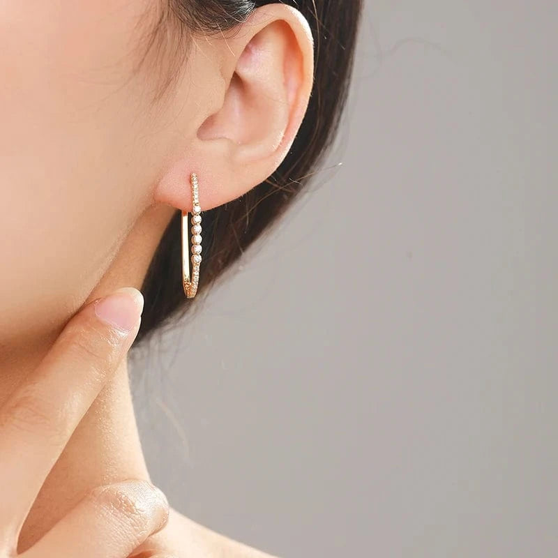 Wee Luxury Silver Earrings Bubble Hoop CZ Earrings in Sterling Silver