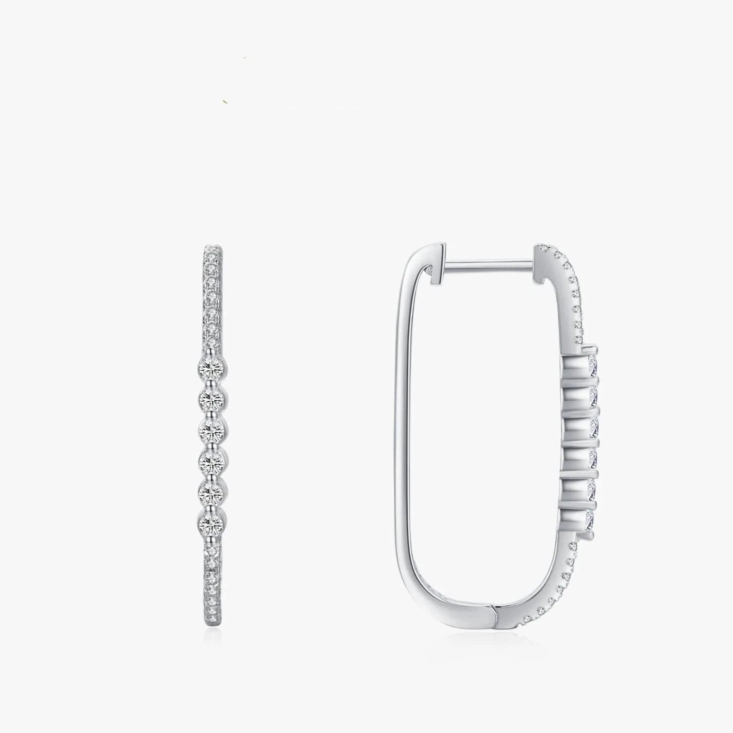 Wee Luxury Silver Earrings Bubble Hoop CZ Earrings in Sterling Silver