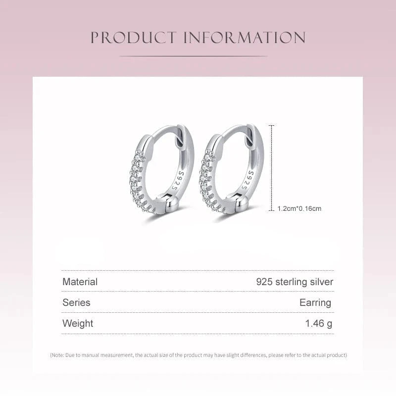 Wee Luxury Silver Earrings Clear Zircon Earrings in Real Sterling Silver