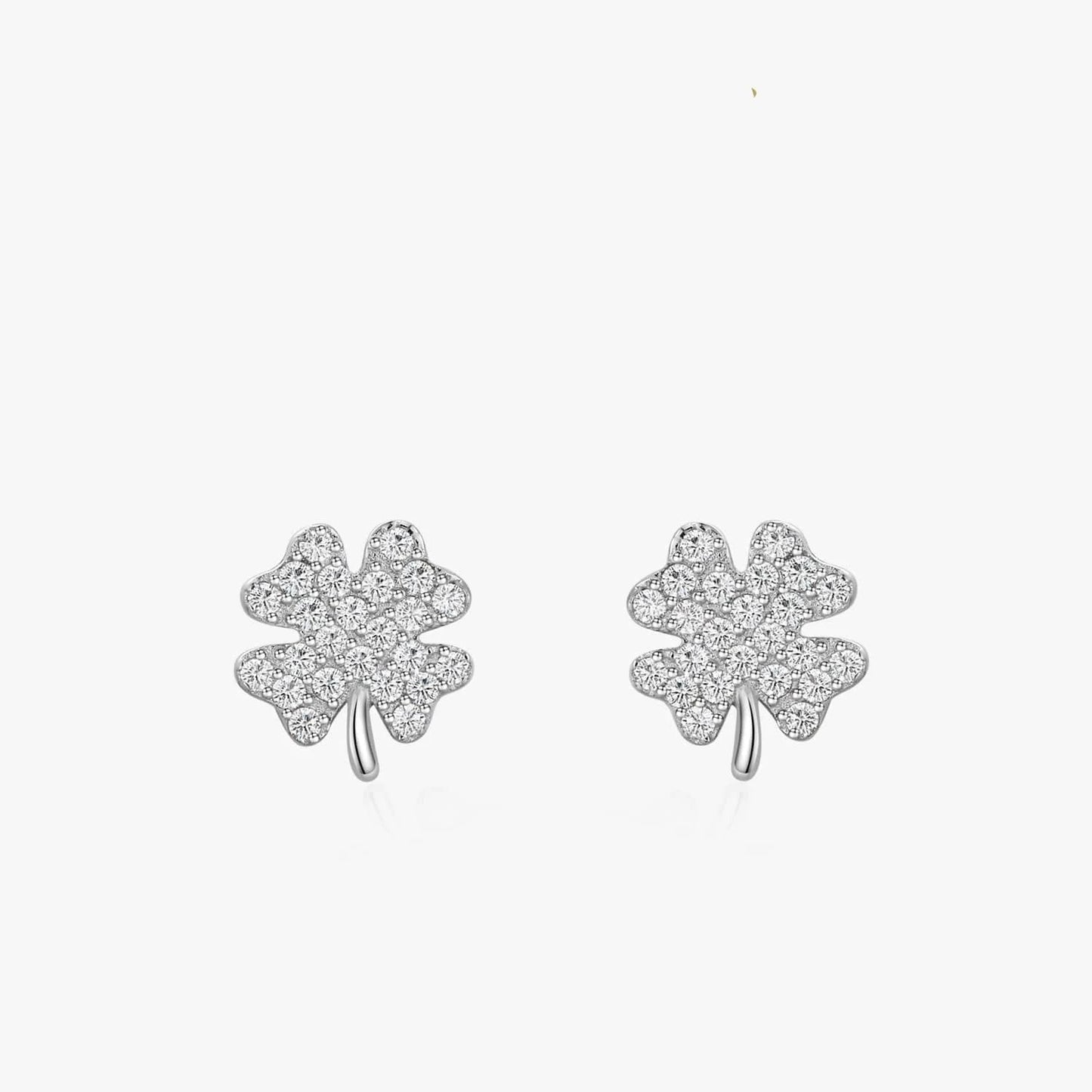 Wee Luxury Silver Earrings FourLeaf Clover Earrings in Sterling Silver