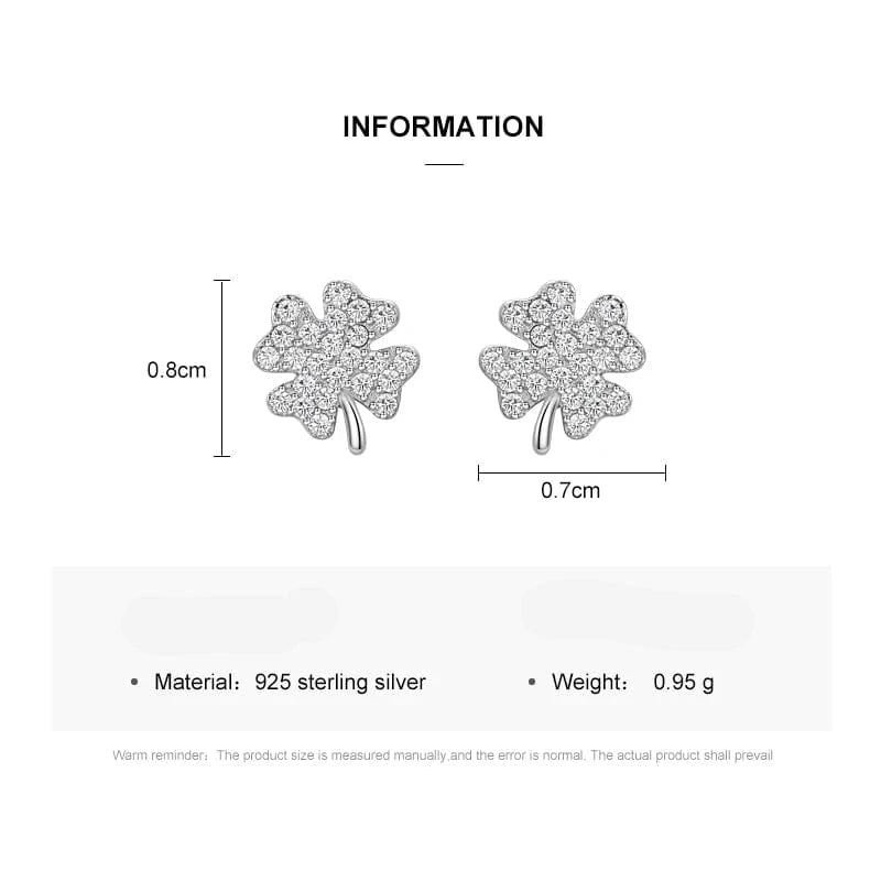 Wee Luxury Silver Earrings FourLeaf Clover Earrings in Sterling Silver