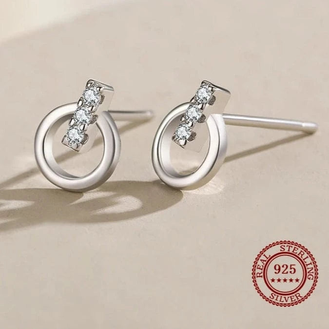 Wee Luxury Silver Earrings Geometric Irregular Earrings in Sterling Silver