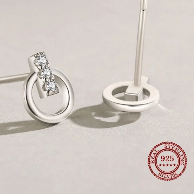 Wee Luxury Silver Earrings Geometric Irregular Earrings in Sterling Silver