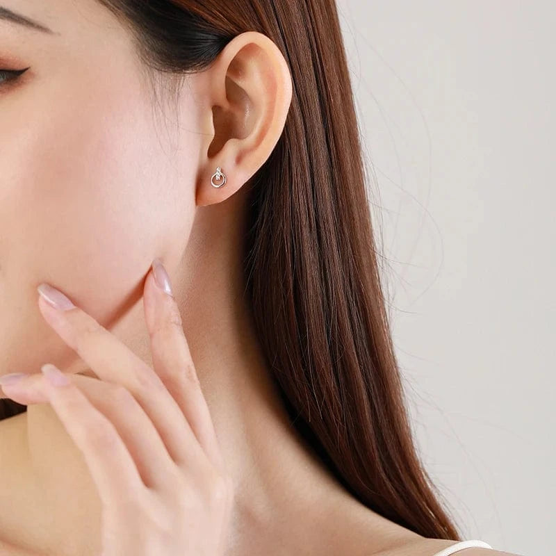 Wee Luxury Silver Earrings Geometric Irregular Earrings in Sterling Silver