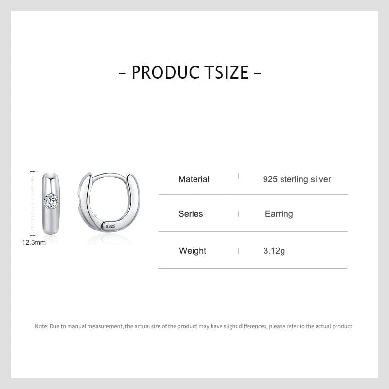 Wee Luxury Silver Earrings Minimalist Geometric Hoop Earrings in Silver