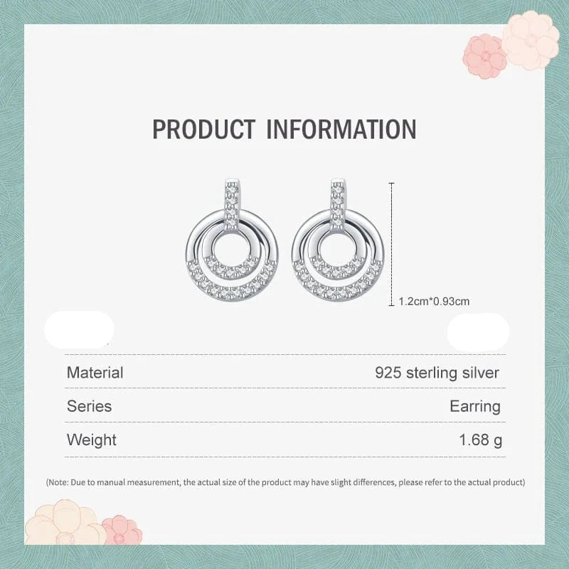 Wee Luxury Silver Earrings Round CZ Stud Earrings in Sterling Silver