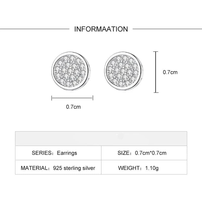 Wee Luxury Silver Earrings Shiny Round CZ Earrings in Sterling Silver