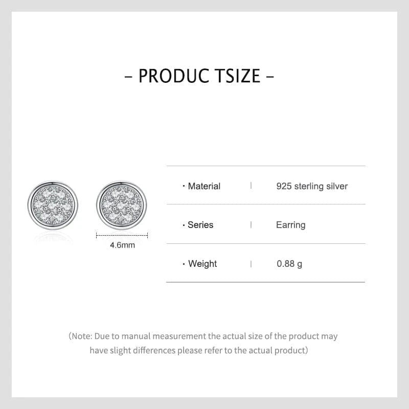 Wee Luxury Silver Earrings Simple CZ Round Stud Earrings in Sterling Silver
