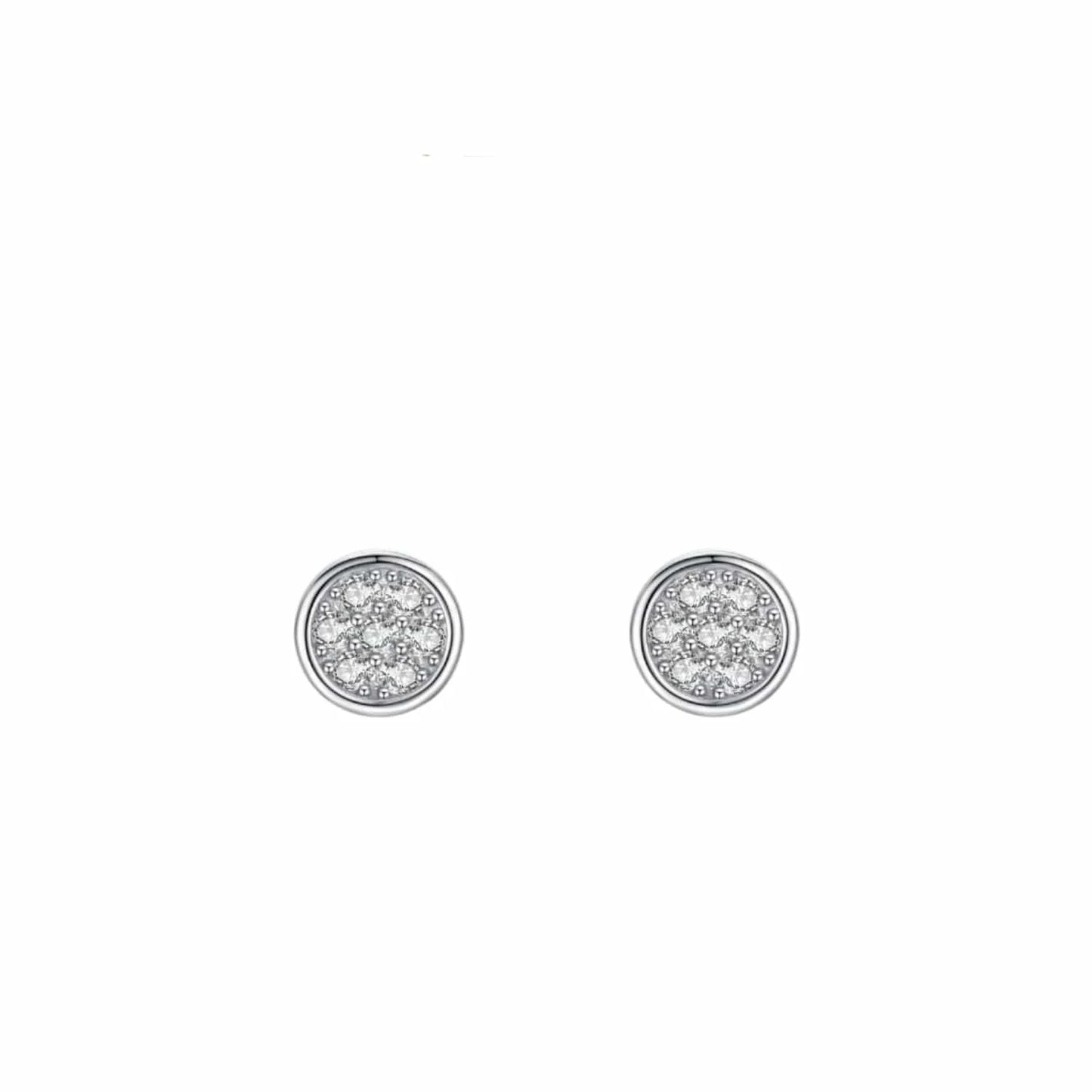 Wee Luxury Silver Earrings Simple CZ Round Stud Earrings in Sterling Silver