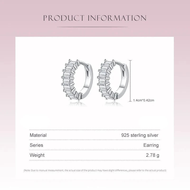 Wee Luxury Silver Earrings Stacked Clear Zircon Hoop Earrings in Silver