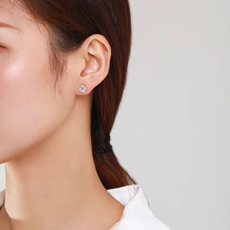 Wee Luxury Silver Earrings Trapezoid Ripple Earrings in Sterling Silver