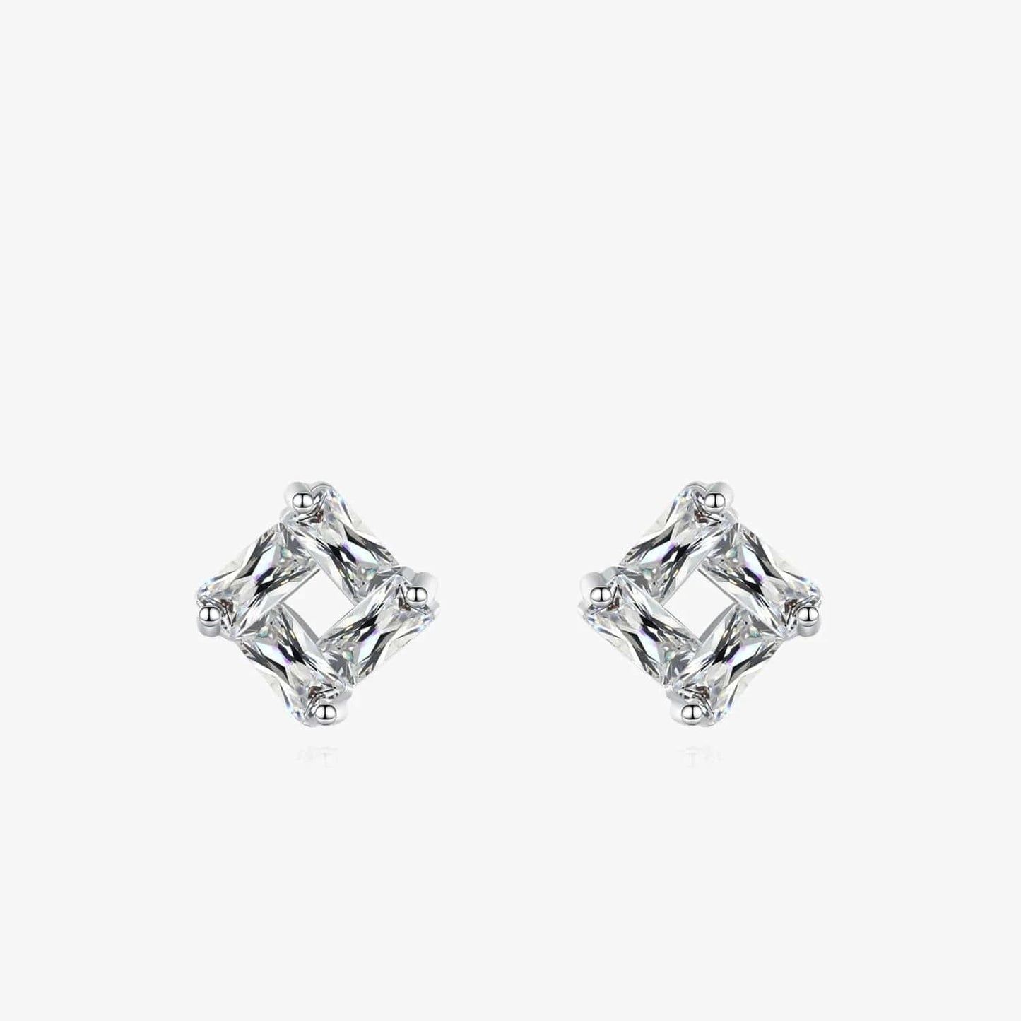 Wee Luxury Silver Earrings Trapezoid Ripple Earrings in Sterling Silver