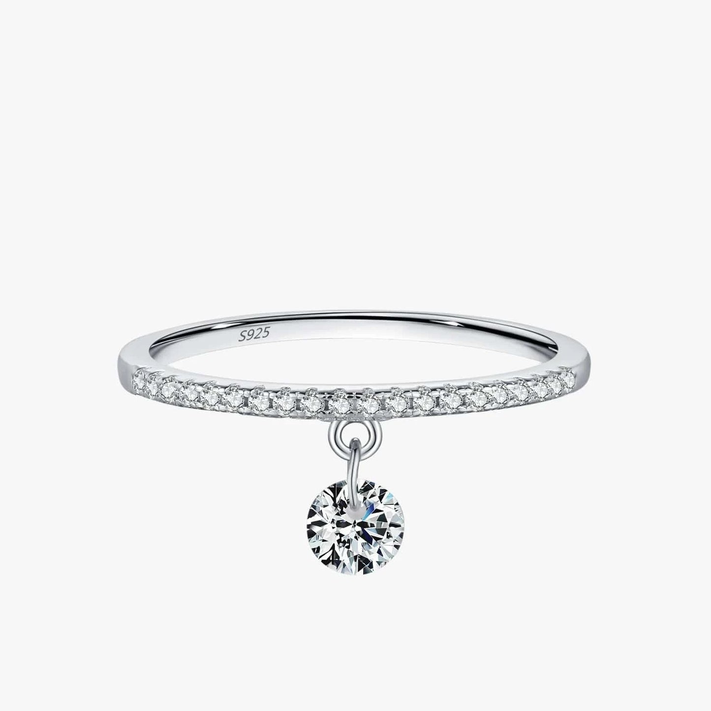 Wee Luxury Silver Rings 6 Round Hanging Sterling Charm Party Ring