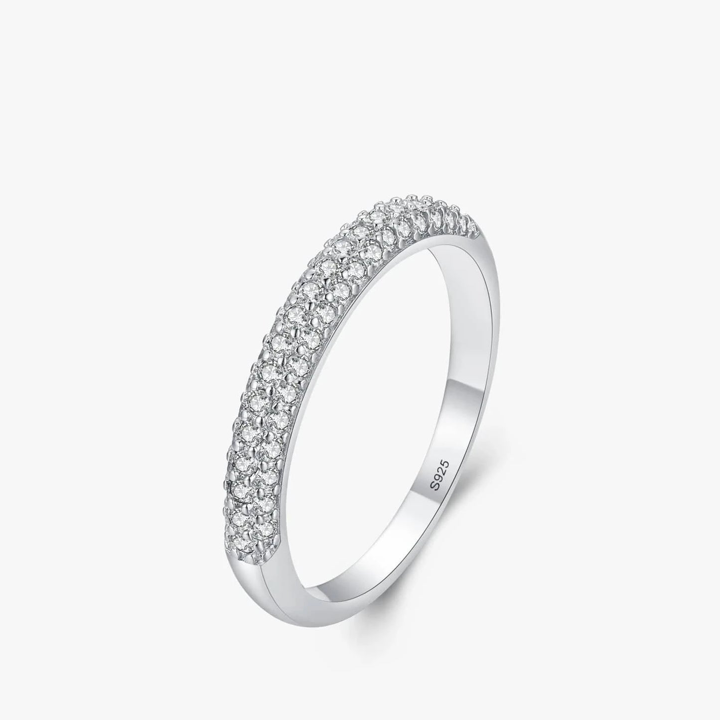 Wee Luxury Silver Rings 7 Clear CZ Stackable Sterling Finger Ring