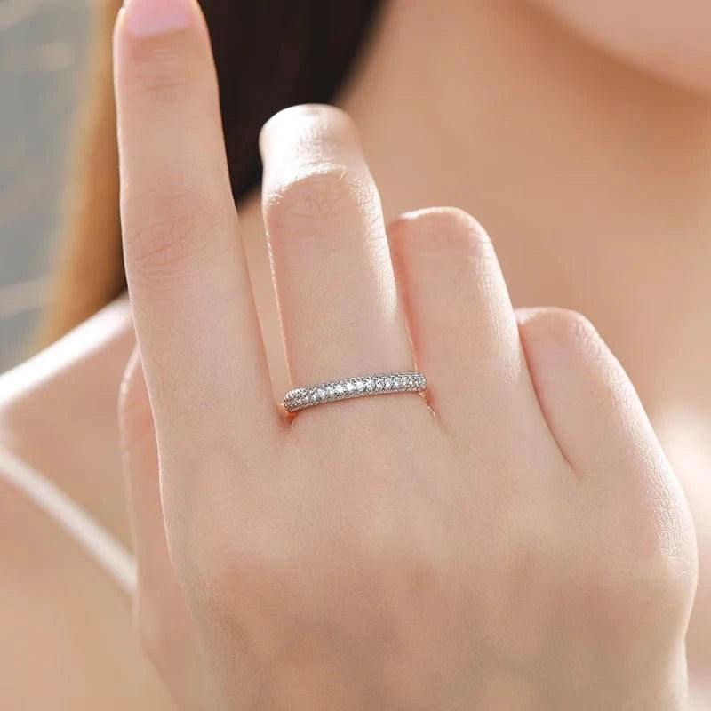 Wee Luxury Silver Rings Clear CZ Stackable Sterling Finger Ring