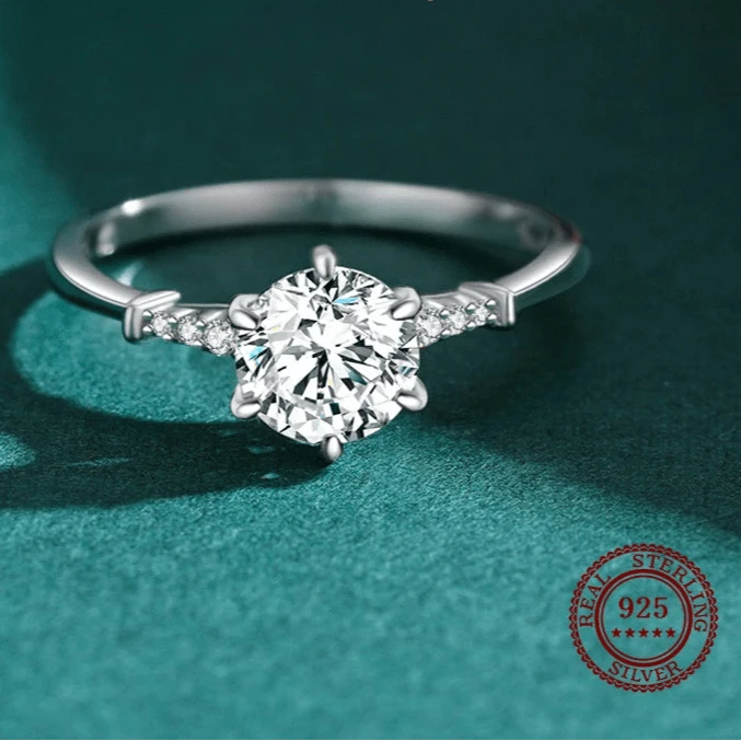 Wee Luxury Silver Rings Luxury Crown Zircon Ring for Engagements