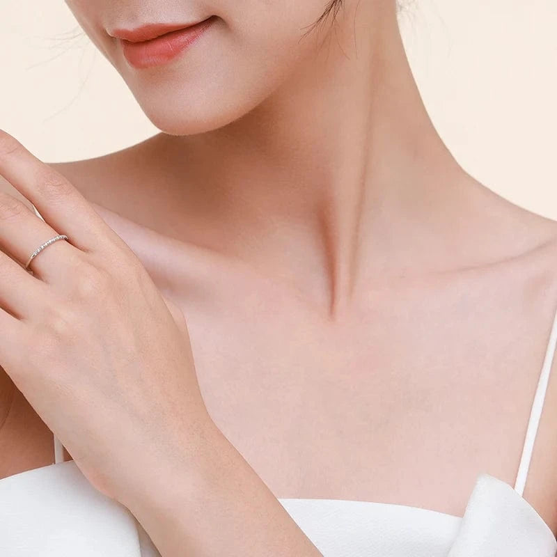 Wee Luxury Silver Rings Minimalist Stackable Silver Ring for Women