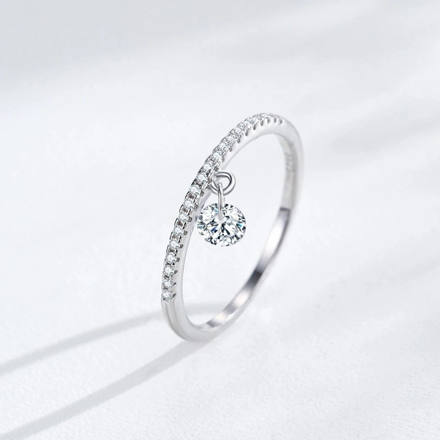 Wee Luxury Silver Rings Round Hanging Sterling Charm Party Ring