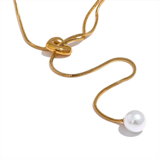 Wee Luxury Women Necklaces Gold 316L Stainless Steel Heart Pendant Necklace With Pearls