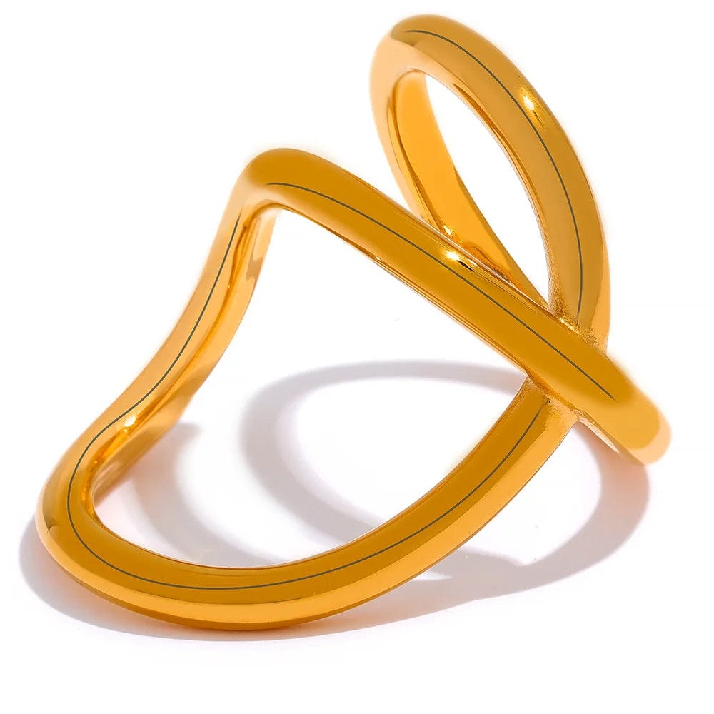 Dsers Gold Plated / 8 Chic Geometric Twisted Stainless Steel Ring for Women