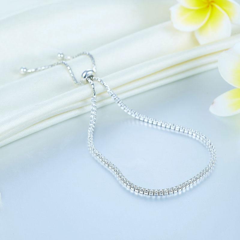 My Jewels Silver Bracelets Length: (15 cm - 18 cm) Adjustable Ladies Bridesmaid Gift Bracelet