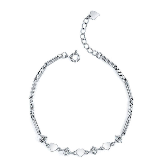 My Jewels Silver Bracelets Length: 16 cm - 19 cm (6" - 7.25") Adjustable Elegant Heart Adjustable Bracelets