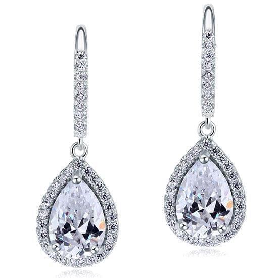 My Jewels Silver Earrings Earring 2 Ct Diamond Dangle Earrings