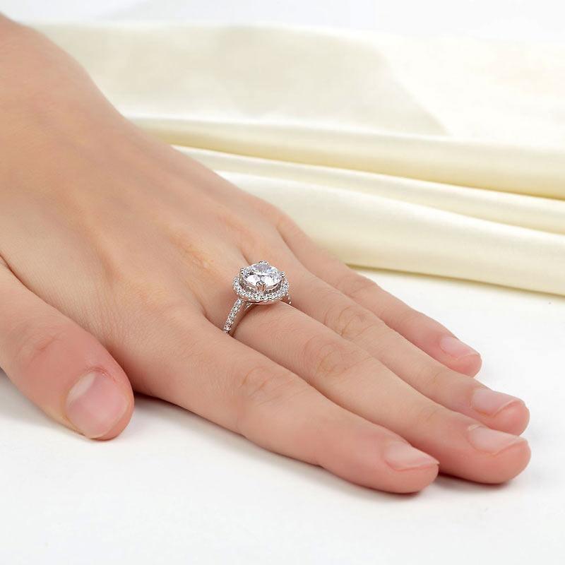 My Jewels Silver Rings 2 Carat Diamond Ring for Engagement