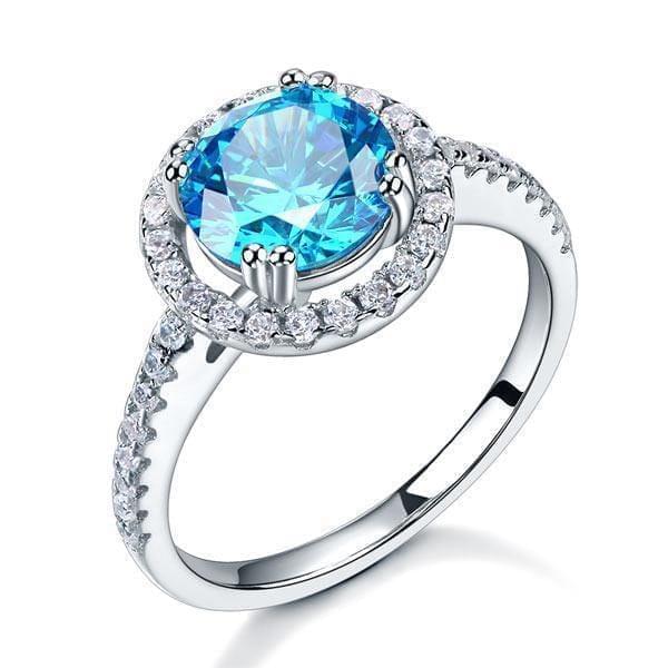 My Jewels Silver Rings Size 5 2 Carat Fancy Blue Created Diamond Ring