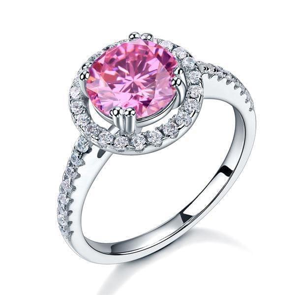 My Jewels Silver Rings Size 5 2 Carat Fancy Pink Created Diamond Ring